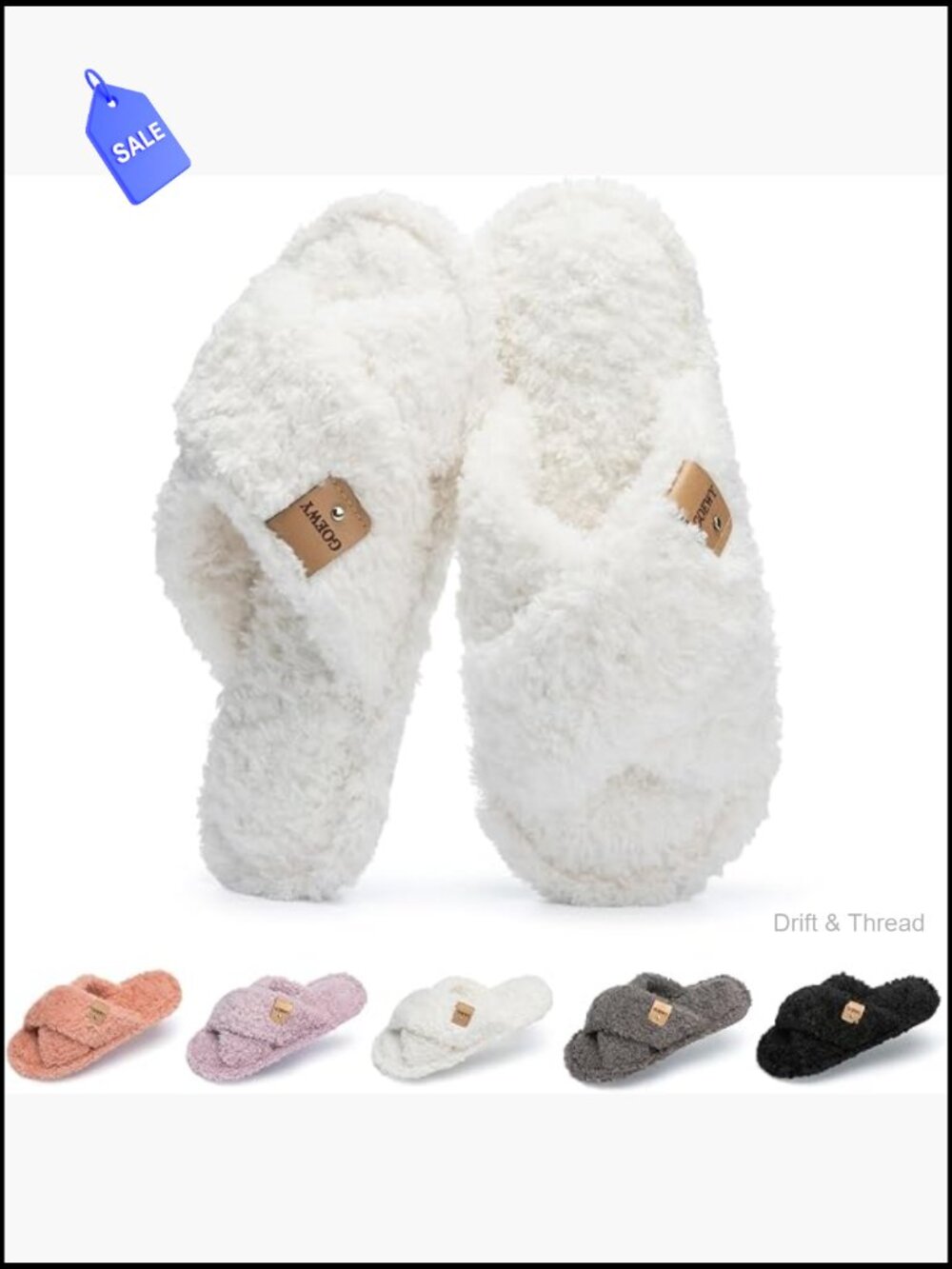 Cozy Faux Fur Open Toe Slippers for Women, Memory Foam Indoor Outdoor House